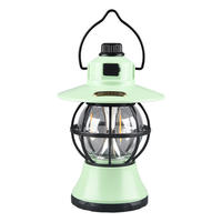 Lanterne LED vintage pour le camping en plein air, à intensité réglable, avec commande par bouton, portable, rechargeable, lampe d'ambiance pour le jardin, la terrasse