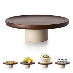 Soportes Decorativos Flotantes para Tartas, Soporte Alto de Madera de Acacia en Forma de Cilindro para Tartas de Cumpleaños, Bodas y Eventos - Product Image 2