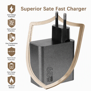 Caricabatterie da Muro di Alta Qualità Personalizzato 65W PC Ignifugo PD QC SCP Type-C con Tecnologia GaN per Ricarica Rapida per Telefoni Cellulari e Tablet - Product Image 1