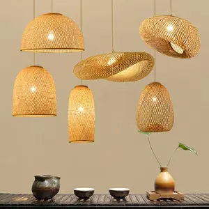 Modern restaurant decorate chandelier bamboo weaving light Rattan bamboo light fixture suppliers