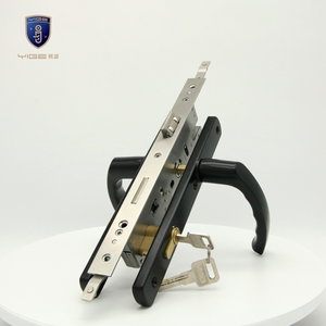 ドアレバー,カスタマイズブラックアルミ合金製ドアロックハンドル真鍮ロックシリンダーラッチボディ - Product Image 6