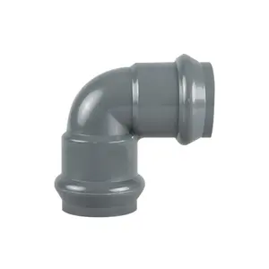 RR FF Rubber Ring Joint Flexible Joint PVC Elbow 90 Deg For Irrigation