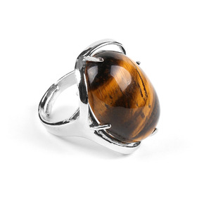 Anillo abierto de aleación de latón <span class=keywords><strong>para</strong></span> <span class=keywords><strong>hombres</strong></span> y mujeres, joyería <span class=keywords><strong>con</strong></span> diseño de piedra natural genuina y grande, anillo <span class=keywords><strong>con</strong></span> ajuste de garra - Product Image 1