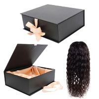 Sacs de rangement en papier gaufré pour extensions de cheveux, avec fermeture en ruban satiné, en matériau recyclé, pour accessoires de perruques et mèches de cheveux humains