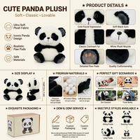 Peluche Panda Personnalisée à Faible MOQ, Fabrication OEM, Conception Originale, Personnalisation de Poupée en Peluche Panda
