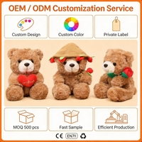 Créez vos propres ours en peluche super doux personnalisés, animaux en peluche, rembourrage en coton PP, fleurs, ours en peluche personnalisé, jouet en peluche