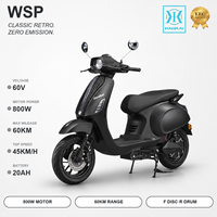 Fabrieksdirecte verkoop 60V 800W elektrische scooter voor volwassenen, 20AH loodzuurbatterij, 60km bereik, schijfrem, hot sell
