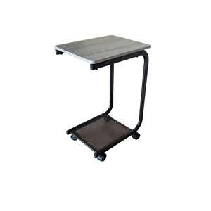 Mesa Auxiliar Rodante Moderna en Forma de C con Estante de Almacenamiento, Ligera y Fácil de Limpiar, con Superficie de Hierro Multifuncional - Product Image 1