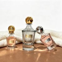 Nouvelle conception de flacon de parfum vide transparent de 30 ml, fond épais, flacons de parfum vaporisateurs de 30 ml, 50 ml, 100 ml avec bouchon sphérique polyédrique