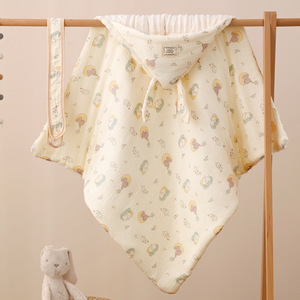 Baby Swaddle Blanket With Hood 90x90cm Pure Cotton Gauze For Newborns Spring Autumn Winter Use - Product Image 3