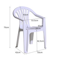 Chaise de jardin blanche empilable en plastique avec accoudoirs - Durable et écologique pour atelier et parc