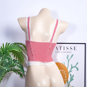 Viviblook Z225TP – Nouveau débardeur sexy Y2K en dentelle pour femme, haut court d'été à rayures imprimées, idéal pour les vacances - Product Image 6