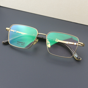 H2414 Full-Frame Pure Titanium Buffalo Horn <strong>Eyeglasses</strong> Dual Material <strong>2026</strong> Fashionable Best-Selling Style - Product Image 4