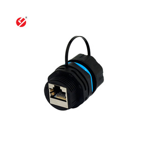 Connecteur RJ45 blindé LIYUAN <span class=keywords><strong>LY</strong></span>-KJ-AP43-A pour montage sur panneau, étanche IP68 Cat6A/Cat6, adaptateur de câble <span class=keywords><strong>LAN</strong></span> 8P8C - Product Image 1