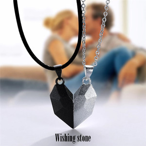 Mode coréenne collier de <span class=keywords><strong>couple</strong></span> magnétique pour amoureux gothique Punk coeur pendentif collier pour hommes femmes colliers fête cadeau bijoux - Product Image 5
