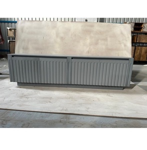 ตู้ทีวีทำด้วยมือทำจากไม้จริงพร้อมประตูโรงนาแบบเลื่อนปรับได้ช่องเก็บของภายในและช่องเสียบสายเคเบิลสำหรับห้องนั่งเล่น - Product Image 1