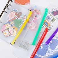 Doc — pochette de rangement pour documents A6 A5 A4 A7, multi-usage, classeur de poche à 6 trous, fermeture à glissière ample, sacs en feuille en PVC à fermeture éclair, dossier de rangement