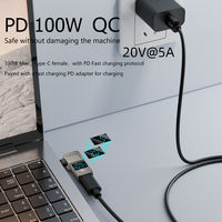 PD100W 20V 5A USB Typ-C zu DC-Stecker Adapter für Dell Lenovo HP Asus Laptops Ladegerät Konverter mit LED-Digitalanzeige