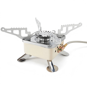 Outdoor Portable Folding Aluminum Alloy Camping Gas Stove for <b>Backpacking</b> Hiking Windproof Lotus Burner Piezo Ignition All - Product Image 1
