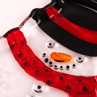 FLVC Minimalistische Kerst Sneeuwpop Kristallen Glazen Fruitcake Schaal Sneeuwpop Kerstkoekjes Snack Traktatie Glazen Schaal