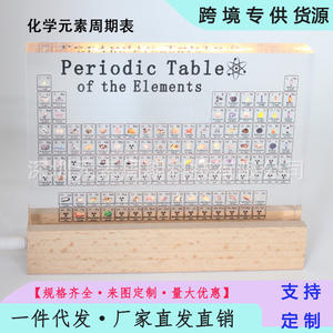 Periodic Table Of Elements Wooden Desktop Decor For Physics <b>Students</b> And <b>Teachers</b> School <b>Gift</b> Home Decor - Product Image 2