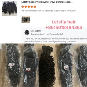 Letsfly กลุ่มผมลอนคลื่น/น้ำ4ชิ้น/ล็อตสำหรับผู้หญิงผิวดำผมคน100% - Product Image 2