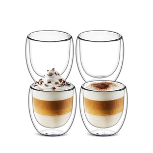 แก้วกา<span class=keywords><strong>แฟ</strong></span>ทำมือขนาด250มล. ทำด้วยมือแก้วน้ำผลไม้แก้วบอโรซิลิเกตทรงสูง4ชิ้น1ชิ้น - Product Image 1