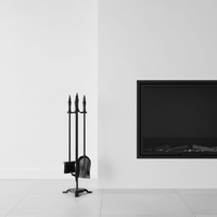 Ensemble d'outils de cheminée en fer noir foncé moderne, nouvelle arrivée, vente chaude, fabrication en usine