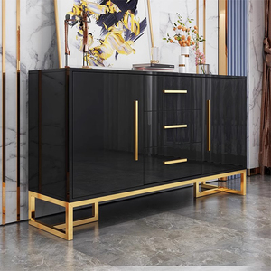KENEDY <strong>Cheap</strong> <strong>Sideboards</strong> Buffet Black Stone Top Kitchen Cabinet <strong>Sideboard</strong> Stainless Steel Base <strong>Sideboard</strong> - Product Image 2