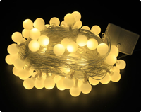 Luces de Navidad con Forma de Bola para Interiores/Exteriores, Alimentadas por Batería/USB, Luces de Hadas Colgantes, LED Impermeables IP44 para Bodas, Jardines y Fiestas