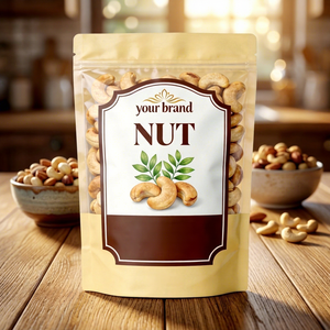 Bolsa de Embalaje de Alimentos Personalizada con Cierre Reutilizable, Bolsa con Cierre Ziplock de Papel Kraft para Frutos Secos, Bolsas de Embalaje para Frutos Secos Mixtos - Product Image 1