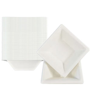 Vente en gros de bols carrés jetables en pulpe de bagasse de canne à sucre biodégradable à 100 %, sans PFAS, respectueux de l'environnement, 6 pouces - Product Image 1