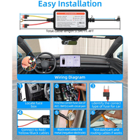 Kit de Cableado para Cámara de Coche 12v 24v, Cable de Alimentación Micro USB, Convertidor Reductor de Voltaje, Fusibles Incluidos