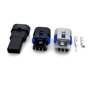 Conector automotriz impermeable de 3 pines, macho y hembra, negro, azul, gris, plástico, IP20, arnés de cableado para automóvil - Product Image 1