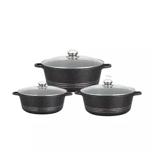 6 PCS सरल डिजाइन घर खाना पकाने के बर्तन मरने कास्ट एल्यूमीनियम Nonstick Cookware सेट के लिए 32 CM 36 CM 40 CM बड़ा Casseroles