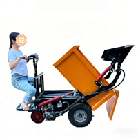 Chariot électrique à trois roues pour chantiers de construction, camion benne auto-chargeur, utilisé pour le transport de sable, de briques et de matériaux agricoles