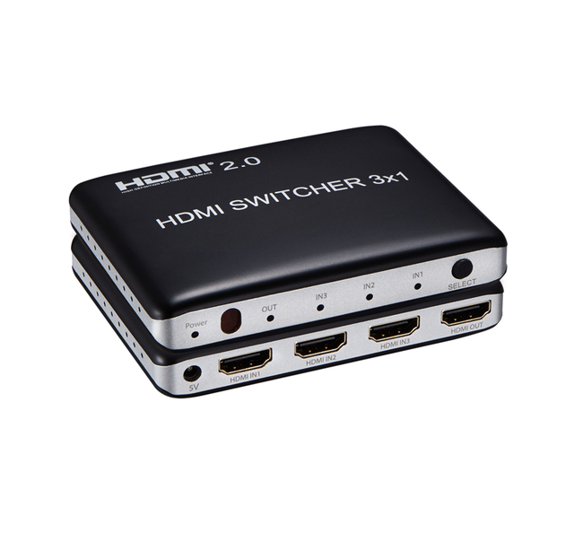 4k60Hz Hdmi Switch 3x1 V2.0  HDMI Switcher 3 Ports Support 3D