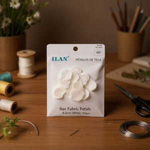 Petali di tessuto Ilan 4,0 cm bianchi 150 pezzi per decorazioni e artigianato - Product Image 3