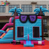 Château gonflable commercial combiné, structure de saut gonflable en PVC pour enfants, utilisation sèche ou humide