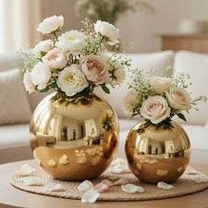 Maceta de Metal de Lujo, Resistente, para Jardín, Interior y Exterior, Florero de Hierro, Decoración de Escritorio, Venta al Por Mayor - Product Image 1