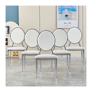Sıcak satış ucuz altın istiflenebilir tasarım Pu deri yuvarlak geri demir otel sandalye ziyafet olay düğün sandalyeleri - Product Image 5