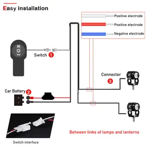 Cablaggio interruttore faretto moto Harley cablaggio modifica moto LED doppio colore faretto cablaggio