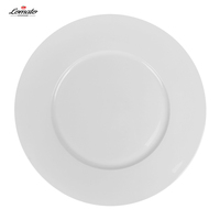 Ensemble de 8 assiettes plates en porcelaine fine de 10,5 pouces, rondes, blanches, pour hôtel, restaurant, vaisselle