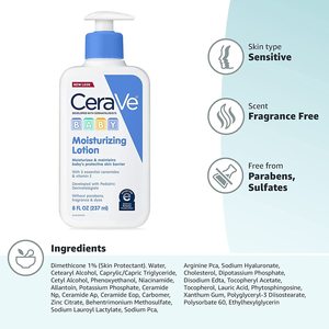 Loción Humectante para Bebés 100%, 8 Fl Oz (237 ml), Fórmula para Piel Sensible, Paquete de 2 - Product Image 3