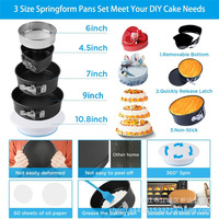 Kit de Décoration de Gâteaux, 635 Pièces Fournitures de Décoration Ensemble de Moules Douilles Glaçage Plateau Tournant Cake Topper avec 3 Moules à Manqué