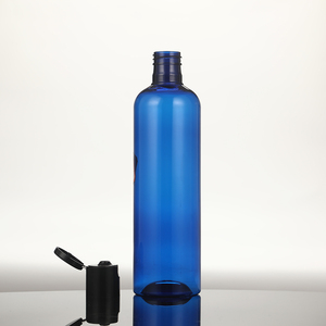 ชุดขวดพลาสติกสีอำพันโปร่งใสสีฟ้าใสพร้อมฝาฟลิปฟล็อปที่ติดฉลาก - Product Image 4