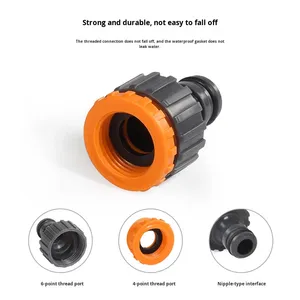 Raccord rapide pour <span class=keywords><strong>robinet</strong></span> d'irrigation en plastique rouge et noir, adaptateur de filetage 4/6, raccord de <span class=keywords><strong>tuyau</strong></span> de conversion, embout de raccordement 15 mm pour jardin - Product Image 3