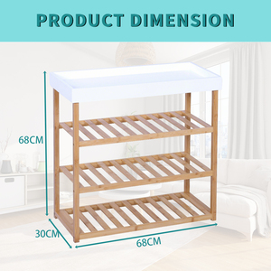 Étagère à chaussures en bois scandinave moderne à 4 niveaux sur mesure pour l'entrée de la maison et l'organisation du salon - Product Image 3