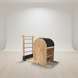 Barril <span class=keywords><strong>de</strong></span> Pilates Profesional <span class=keywords><strong>de</strong></span> Madera <span class=keywords><strong>de</strong></span> Roble <span class=keywords><strong>de</strong></span> Grado Estudio, Construcción Duradera <span class=keywords><strong>de</strong></span> Madera Sólida para Gimnasio, Entrenamiento Personal y Profesional - Product Image 1