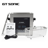 GTSONIC CE RoHS Industri 300W 6L 40khz Timer Digital Listrik Baja Tahan Karat SUS304 Plastik Pembersih Ultrasonik Air Panas Baru